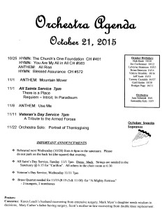 orchestra agenda