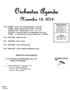 orchestra agenda