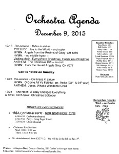 orchestra agenda